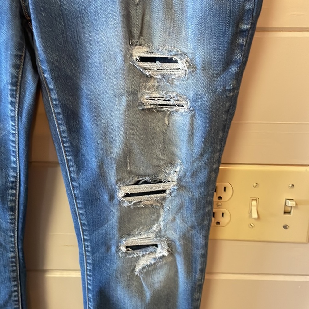Judy Blue Distressed Skinny Fit Jeans Fused Patches Raw Hem Size 2X. - Picture 9 of 16